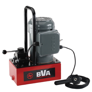 BVA Hydraulics Electric Pumps with Locking Manual Valve and Pendant Switch for Double Acting Cylinders PE30W4L01A