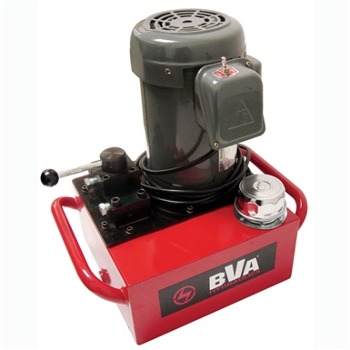 BVA Hydraulics Electric Pumps with Locking Manual Valves for Single Acting Cylinders PE40M3L02A