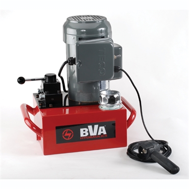 BVA Hydraulics Electric Pumps with Locking Manual Valve and Pendant Switch for Single Acting Cylinders PE40W3L02A