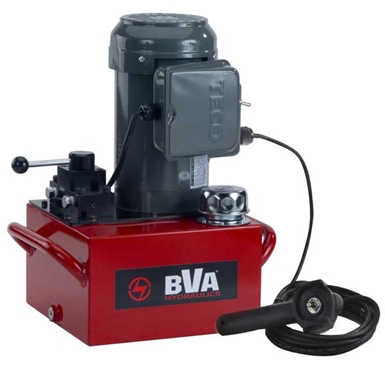 BVA Hydraulics Electric Pumps with Locking Manual Valve and Pendant Switch for Double Acting Cylinders PE50W4L03A